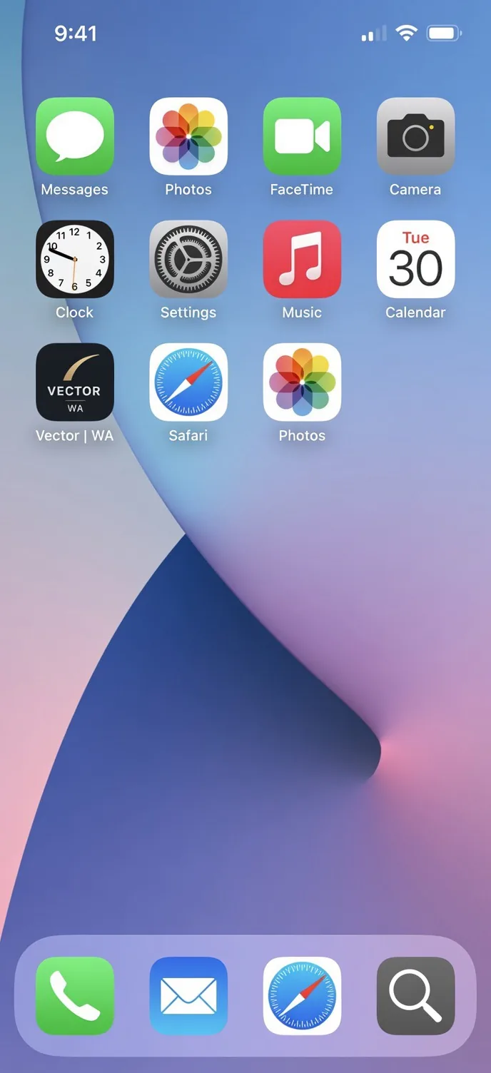 Vector | WA on an iPhone home screen